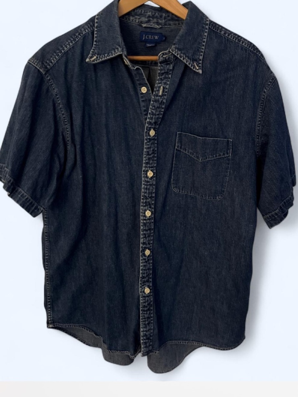 J. Crew Women’s Short-Sleeve Denim Shirt - Black